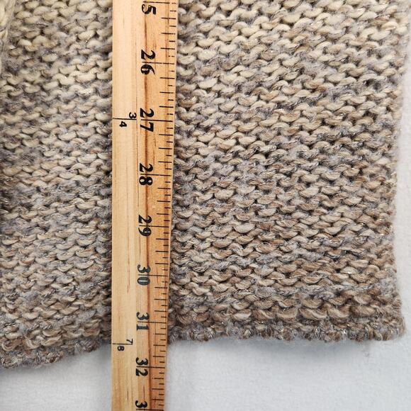 Joan Vass Studio WMNS SZ L Open Front Cardigan Sweater Brown Tan Ombré Wool Blnd - Picture 11 of 14